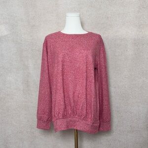 Zenana Dark Pink Washed Long Sleeve Sweater Super Soft & Cozy